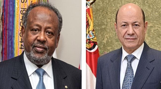 رئيس جمهورية جيبوتي يعزي الرئيس العليمي بوفاة الرئيس السابق عبدربه منصور هادي